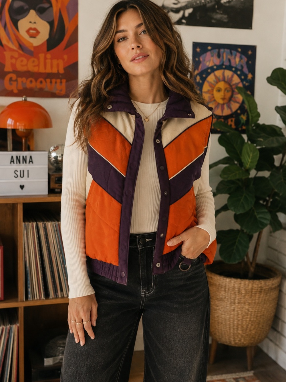 Anna Sui x Target 20th Anniversary Colorblock Puffer Vest XL